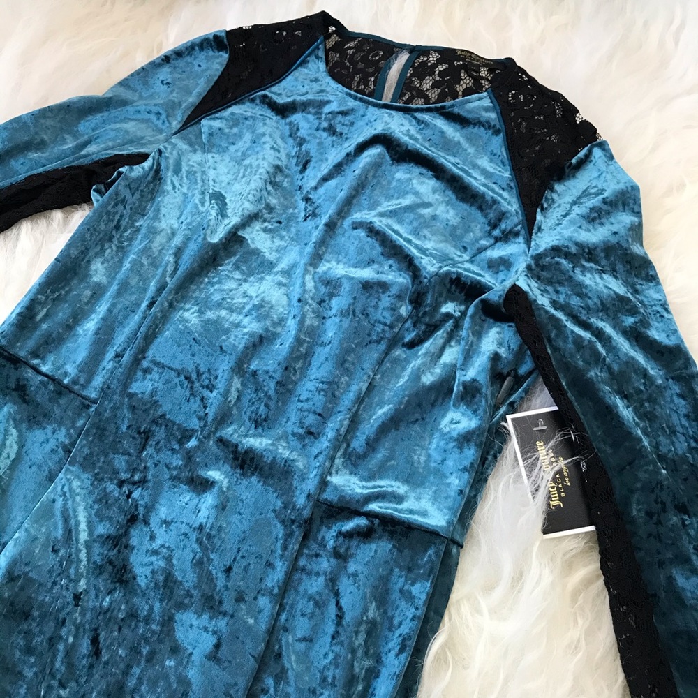 Juicy Couture Black Label Velour Lace-Back Dress - Picture 3 of 8